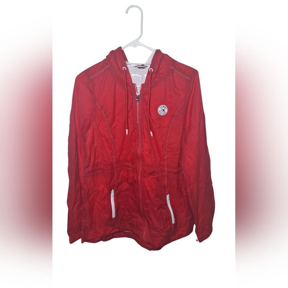 Tommy Hilfiger Sport Red Lightweight Hooded Jacket Women’s Small NWT